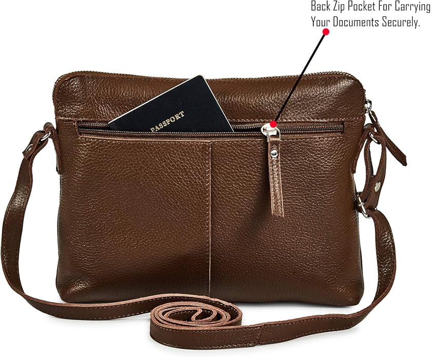 Wise Owl Accessories Small Soft Pebbled Real Leather Crossbody Handbags Purses - Image 4
