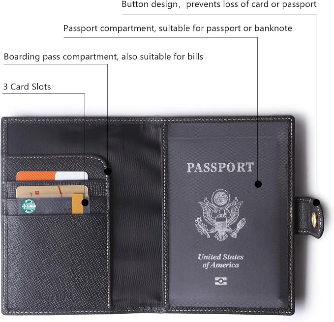 Genuine Leather Passport Case, RFID Passport Cover - Image 5