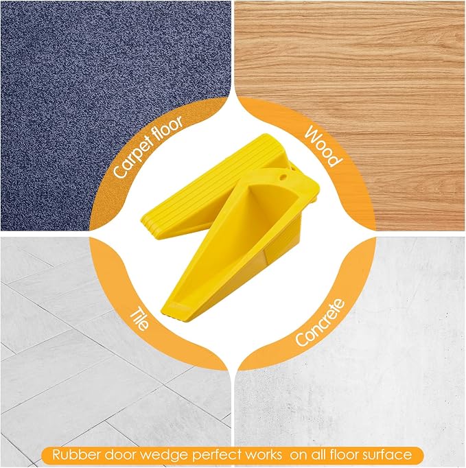 Frienda 4 Pcs Jumbo Door Stoppers Heavy Duty Door Stopper Tall up to 2inch Tall - Image 4