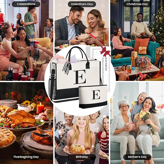 BAGAIL Initial Tote Bag, Personalized Birthday Gifts - Image 7