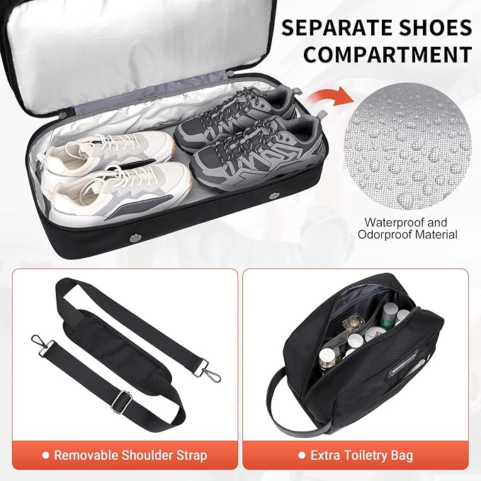 WITZMAN Weekender Bags for Men Women Carry On Duffle Overnight Bag - Image 4