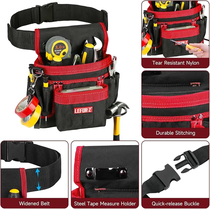 Tool Belt, Magnetic Tool Pouch, 14-Pockets Tool Belts - Image 6