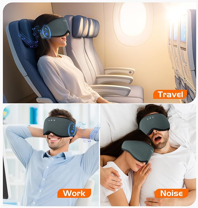 Bluetooth Sleep Mask, 2 in 1 Bamboo Cotton 3D Sleeping Headphones - Image 9