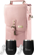 Insulated Genuine Leather Wine Bag by Tilvini