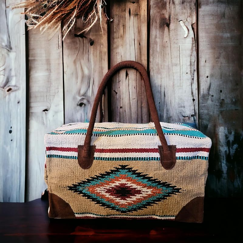 Southwestern Large Weekender Travel Bag Western Duffle Bag Boho Travel Bag - Image 3