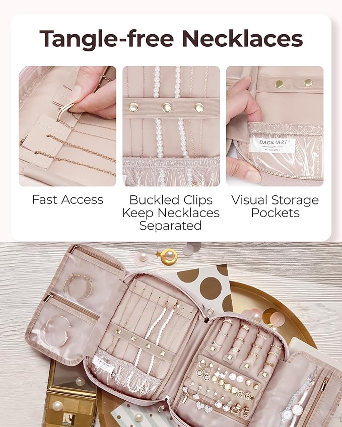 BAGSMART Jewelry Organizer Case Travel Jewelry Storage Bag - Image 5