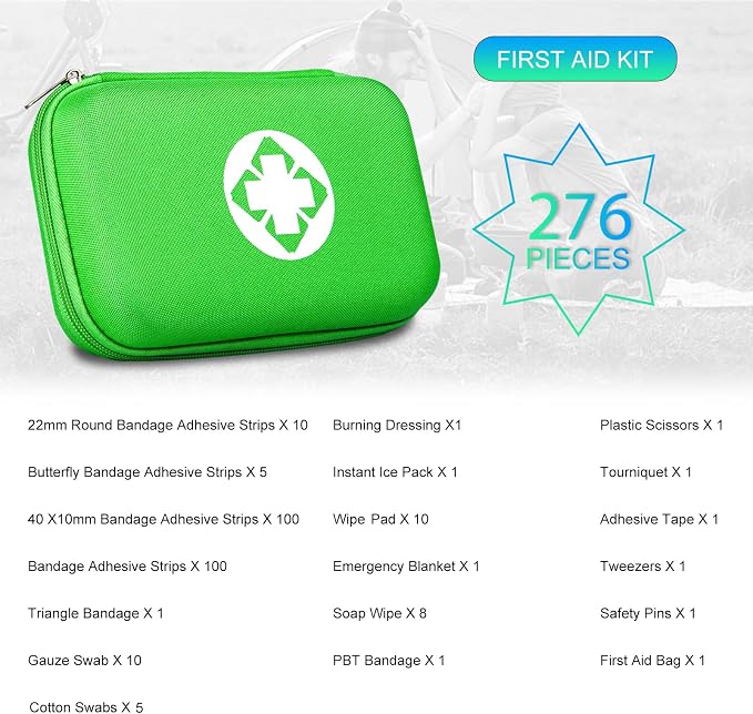 276 Car First Aid Kit for Business, Portable First Aid Kits Travel Szie - Image 4