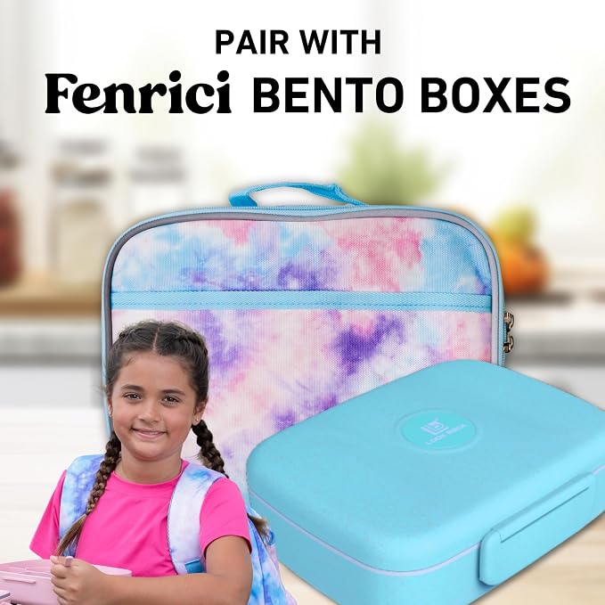 Fenrici Tie Dye Lunch Box for Girls, Insulated Lunch Bag, Soft Sided - Image 5