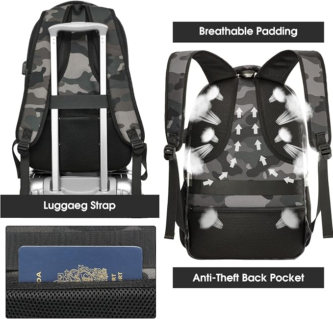 Backpack for Men Women, School Backpacks for Teen Boys, Business Anti Theft - Image 4