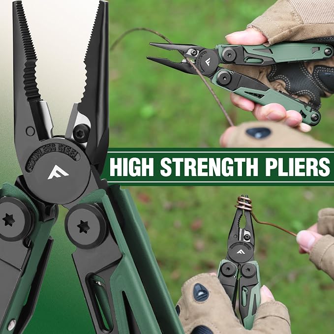 FLISSA Multitool, 15-in-1 Multi Tool Pocket Knife - Image 4