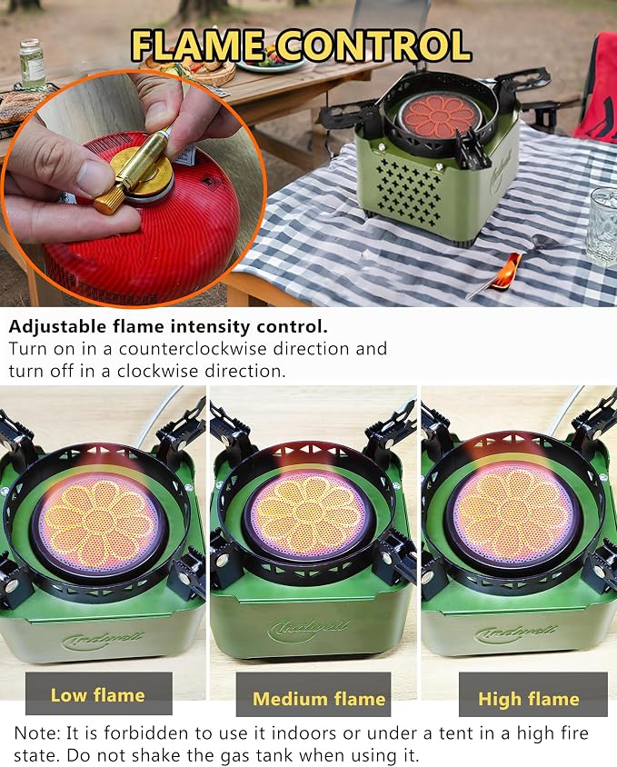 Indwell Camping Stove with Infrared Burner, Single Burner Propane Stove - Image 9