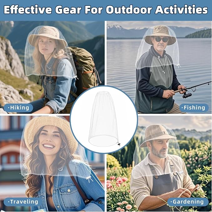 Oversized Mosquito Net 42 x 25 Inches Ultra Large Mosquito Head Net Face Neck - Image 6