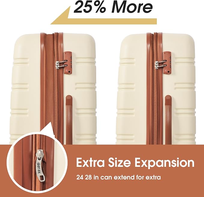 Merax Luggage Sets Carry on Suitcase Airline Approved, Hard Case Expandable - Image 4