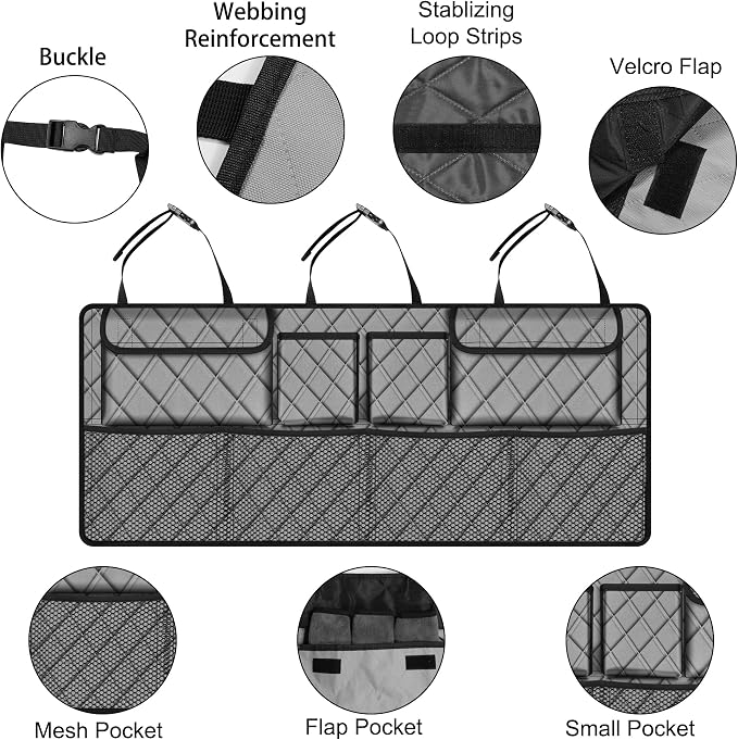 Femuar Car Trunk Organizer, Large Capacity Backseat Trunk Organizer, - Image 4