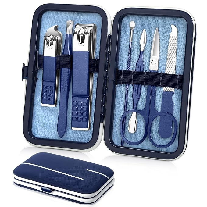 Aceoce Travel Manicure Set Mens Grooming Kit Stainless Steel Nail Clippers Nail by ProfessionalManicureSet