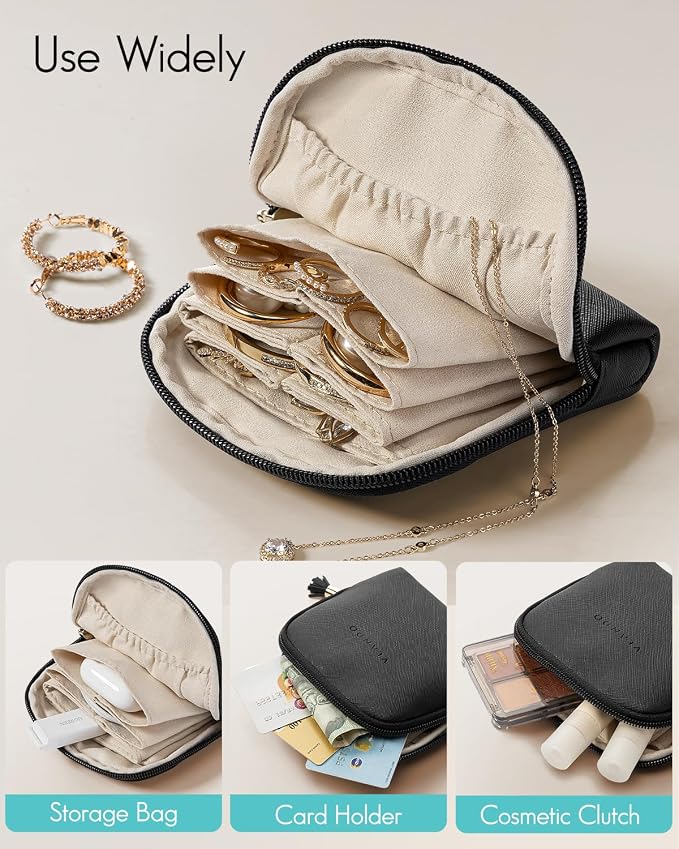Vlando Small Jewelry Travel Case, Jewelry Pouch Bags - Image 5