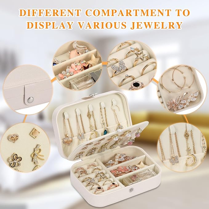 Travel Jewelry Box, PU leather Small Jewelry Organizer - Image 4