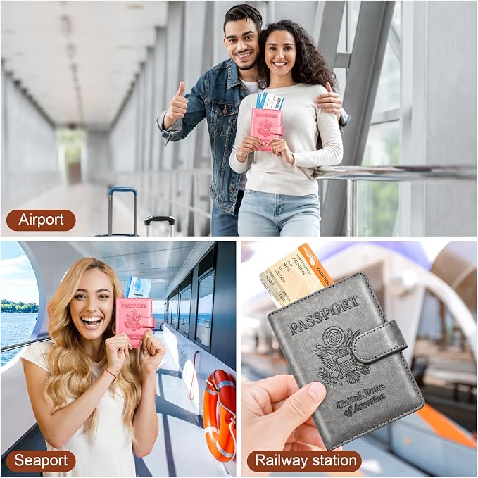 Herain Passport Holder for Travel Cruise Essentials, RFID Passports Book Card - Image 6