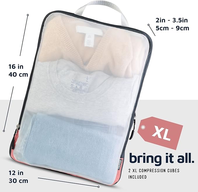 Large Packing Cube Set with See Through Mesh- Compression Packing Cubes Travel - Image 6