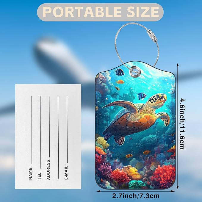 Sea Turtle Set of 2 Luggage Tags - Image 2