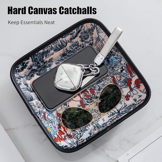 2025 Improved Design Premium Square Fabric Valet Tray Organizer Set of 2 - Image 3