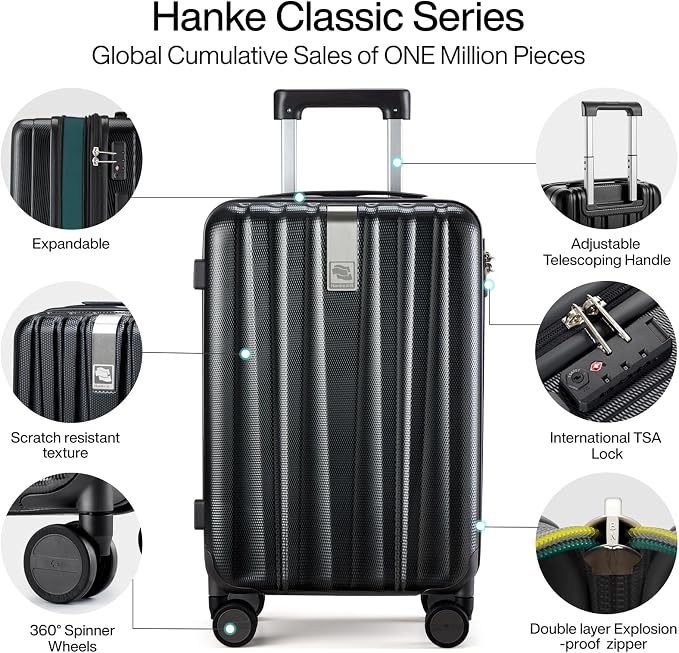 Hanke 24 Inch Expandable Checked Luggage Lightweight PC Hard Shell luggage - Image 5