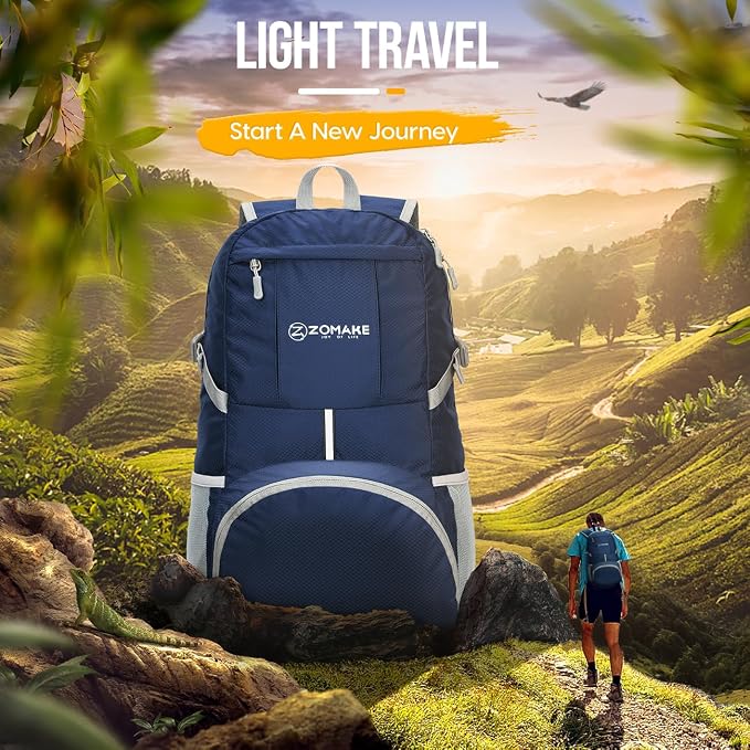 ZOMAKE Lightweight Packable Backpack 35L, Light Foldable Backpacks Water - Image 6