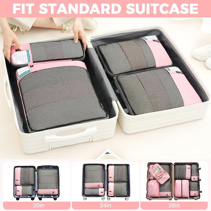 BAGAIL 4/6 Set/8 Set Compression Packing Cubes Travel Accessories Expandable - Image 7