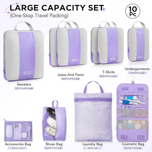 10 Set Compression Packing Cubes - Image 2