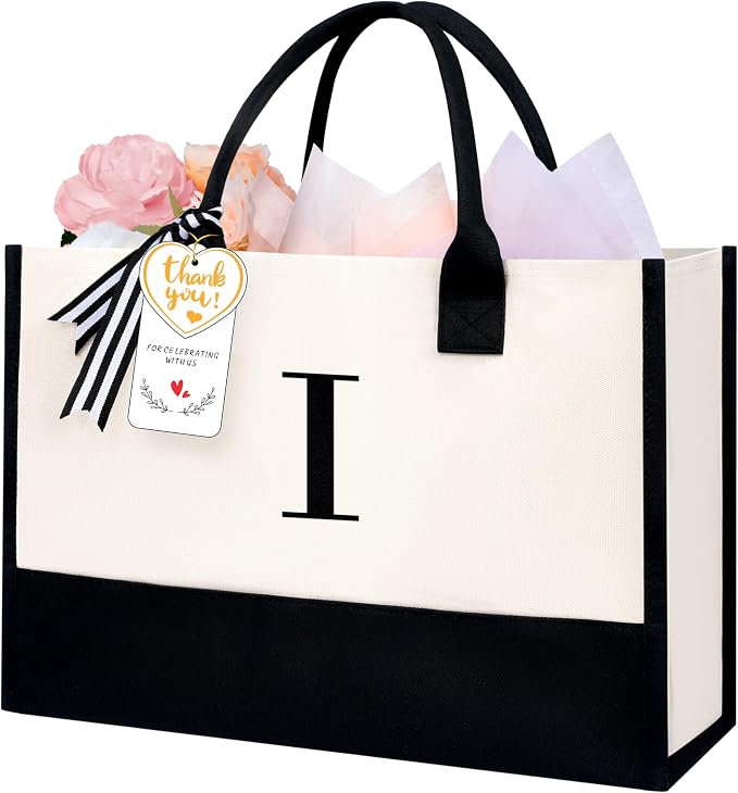 BAGAIL Initial Tote Bag, Personalized Birthday Gifts by BAGAIL