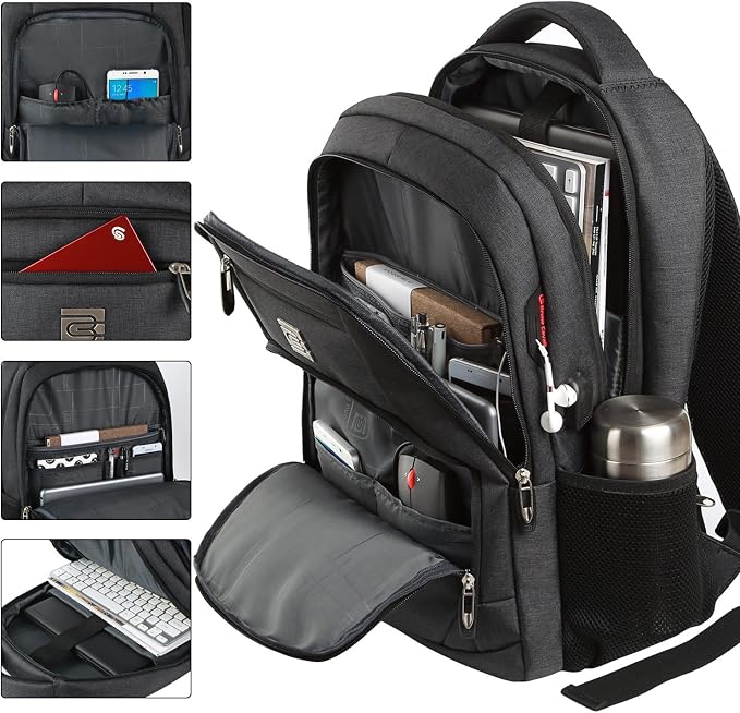 17 Inch Laptop Backpack, Business Anti Theft Slim Durable Laptops Backpack - Image 2