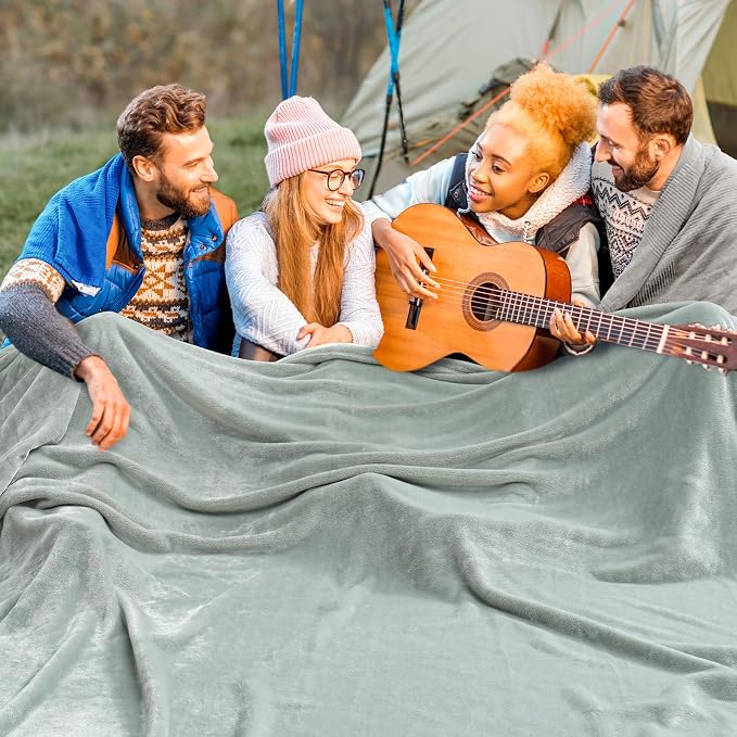 PHF Oversized King Fleece Blanket 120"x120", No Shed No Pilling Big Soft Blanket - Image 5
