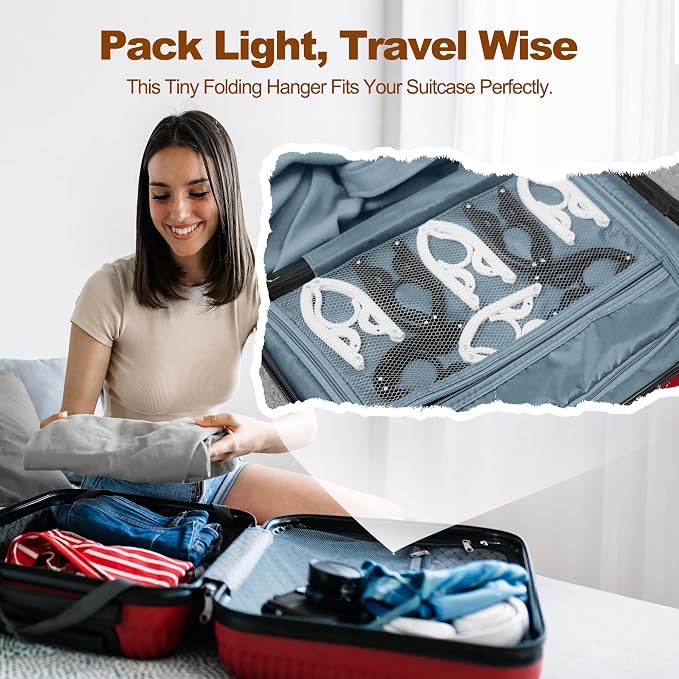 HOUSE DAY Foldable Travel Hangers 20 Pack w/10 Clips, Cruise Essentials 2025 - Image 2