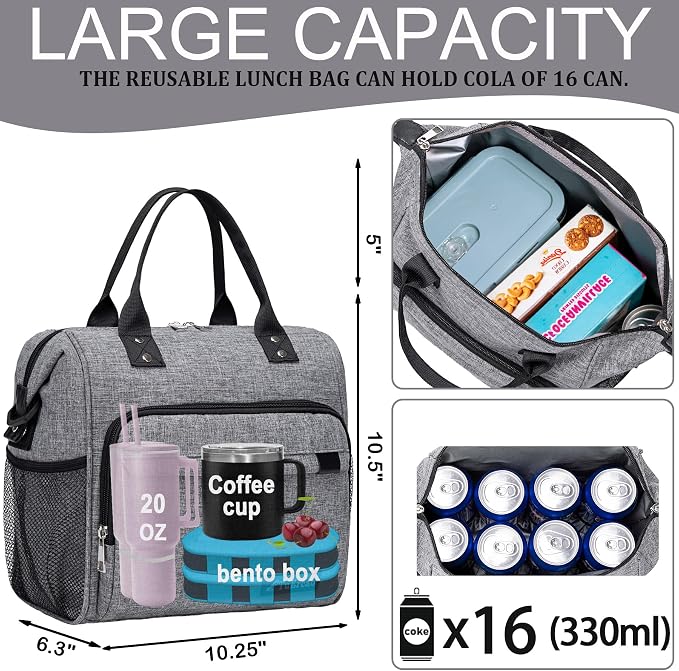 TuErCao Insulated Lunch Bag Soft Cooler Bag - Image 2