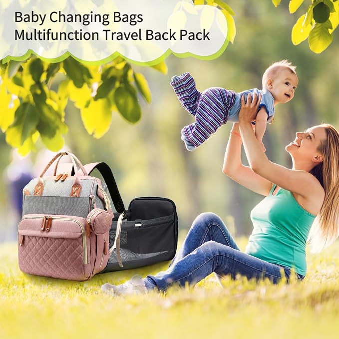 Diaper Bag with Changing Station, Waterproof 3 in 1 Baby Diaper Backpack with - Image 9