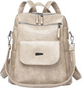 PU Leather Backpack Purse for Women Fashion Multipurpose Design Handbag Ladies by WYFJNX