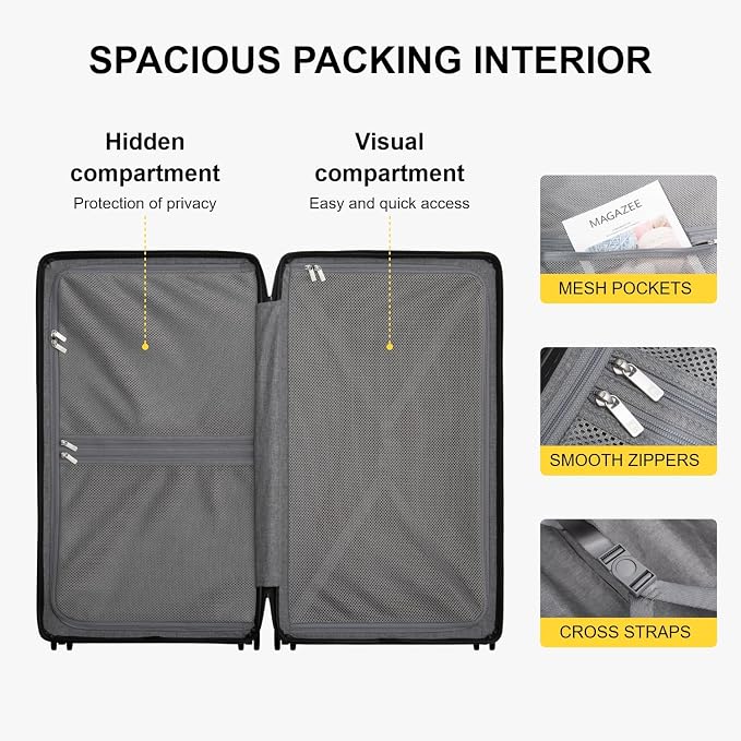 LEVEL8 Trunk Luggages, Large Suitcase 28 Inch Luggage - Image 9