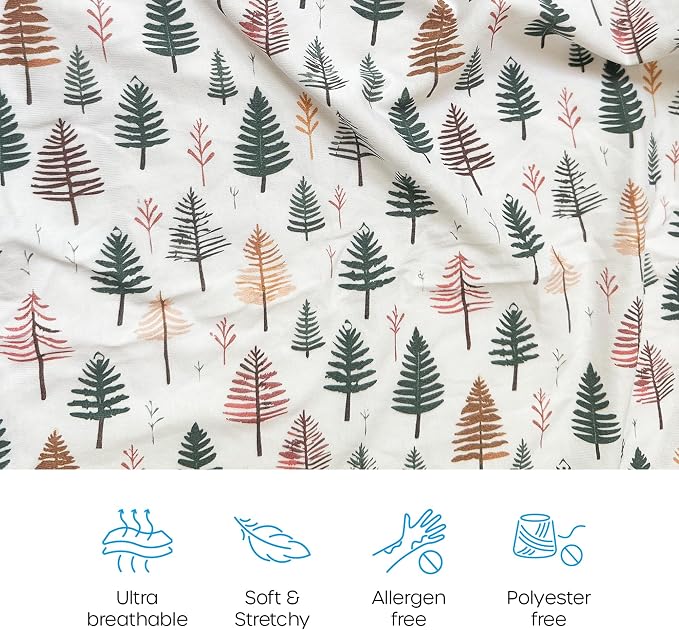 Quiggly Travel Crib Sheets for Guava Lotus, 2 Pack Organic Cotton Jersey Knit - Image 4