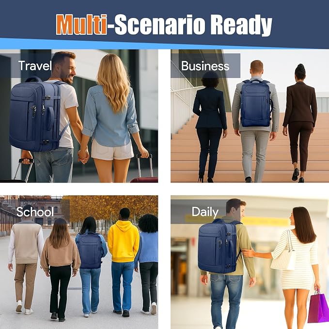 Travel Laptop Backpack, Expandable 40-50L Travel Backpack, 17.3 Inch Carry on - Image 9
