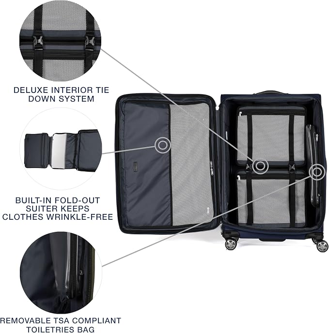 Travelpro Platinum Elite Softside Expandable Checked Luggage, 8 Wheel Spinner - Image 3