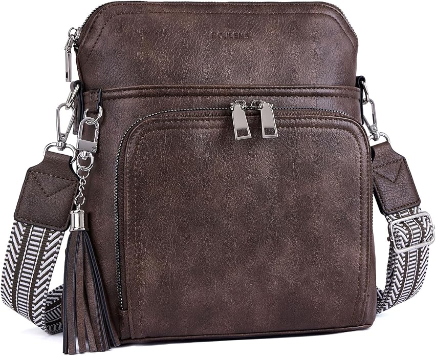 Crossbody Purse for Women, Lightweight Medium Crossbody Bag Soft Leather by Roulens