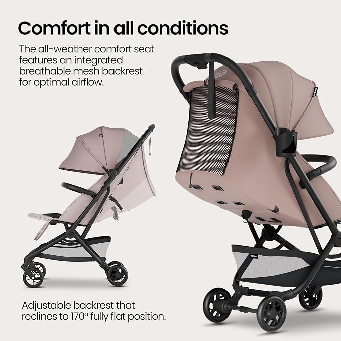 Mompush Velo Lightweight Travel Stroller – One-Hand Fold, Ultra-Compact & - Image 8