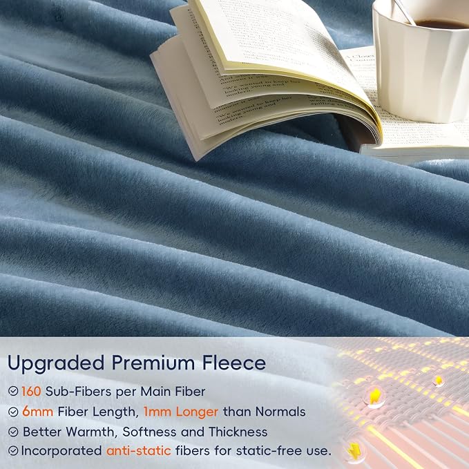PHF Ultra Soft Fleece Blanket Queen Size, No Shed No Pilling Luxury Plush Cozy - Image 4