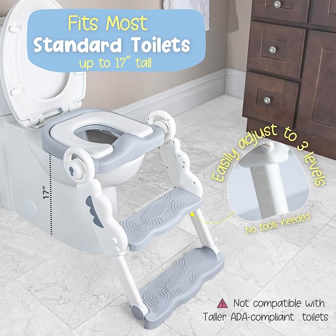 Musical & Sound Toddler Potty Training Seat w/Step Stool Ladder - Image 6