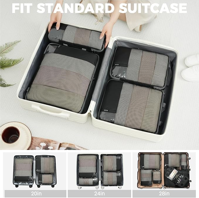 BAGAIL 4 Set/6 Set/8 Set Compression Packing Cubes Travel Accessories - Image 7