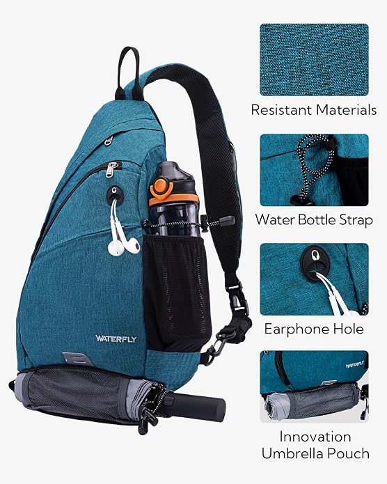 WATERFLY Large Crossbody Sling Bag: Over Shoulder Backpack Daypack Casual Cross - Image 4