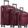 SHOWKOO Luggage Sets 3 Piece Softside Expandable Lightweight Durable Suitcase by SHOWKOO