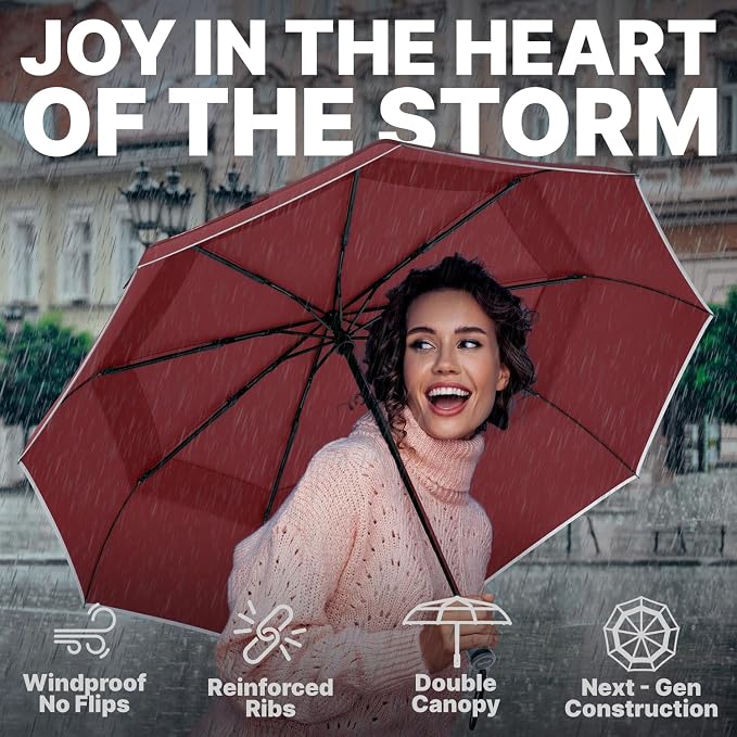 Royal Walk Windproof Folding Travel Umbrella Compact and Strong Luxurious Real - Image 4
