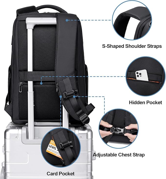 FENRUIEN Business Backpack for Men, Water Resistant Tech Backpack - Image 5