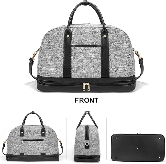 Weekender Bag for Women Canvas Overnight Bag Large Travel Tote Bag Carry on - Image 7